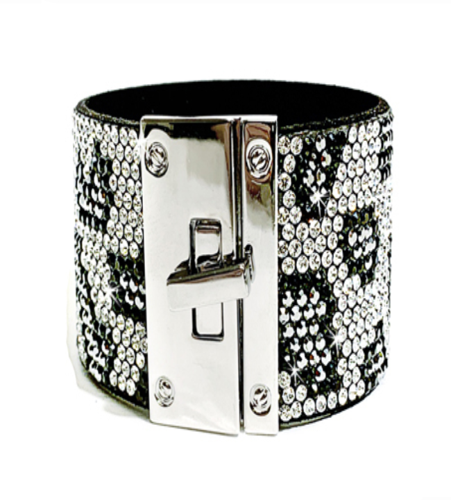 Bracelet Cuff Leopard Silver