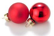BAUBLE CHRISTMAS RED SHINY 1"