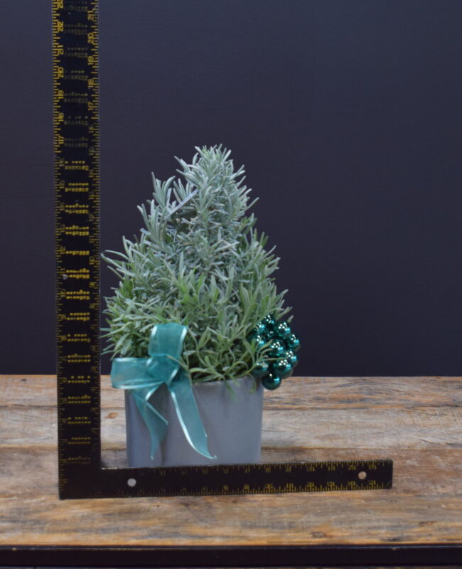 A Lavender Christmas Tree With Teal and Grey
