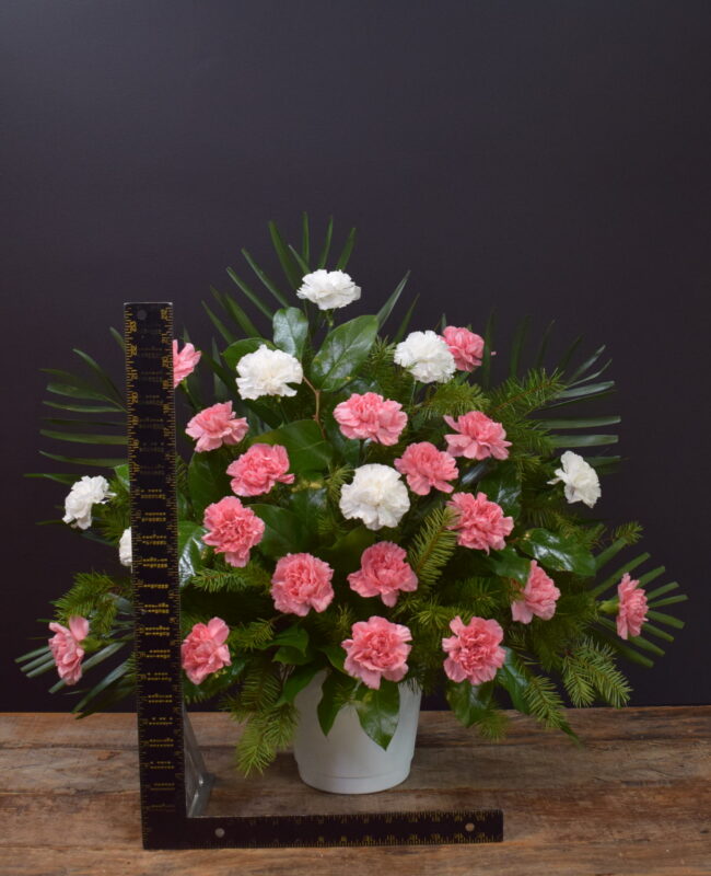 Boutique Funeral Carnation Pink And White