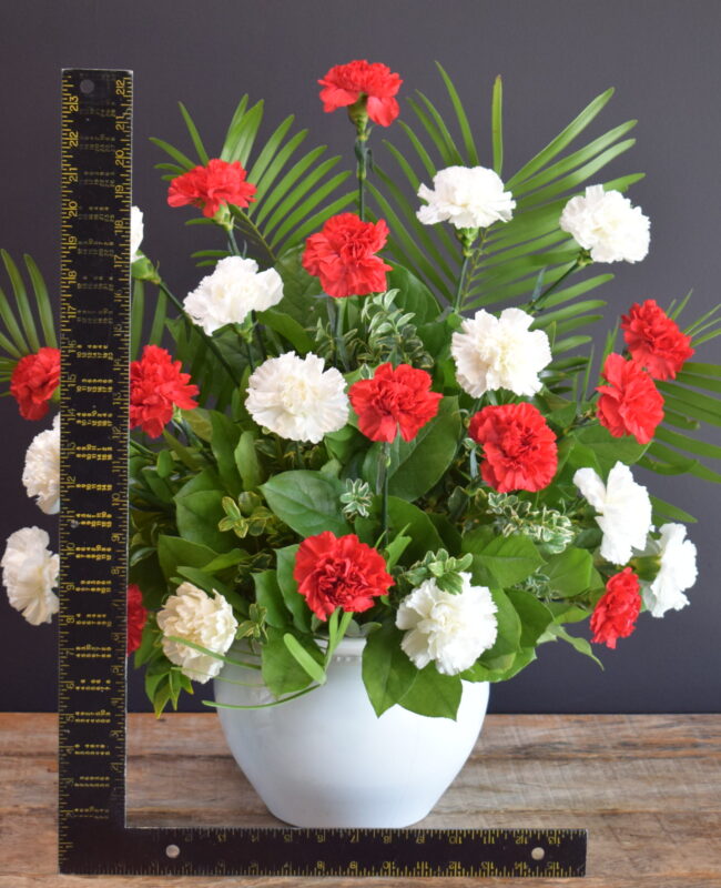 Boutique Funeral Carnation Red and White